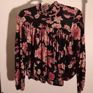 Boho, mock neck Blouse